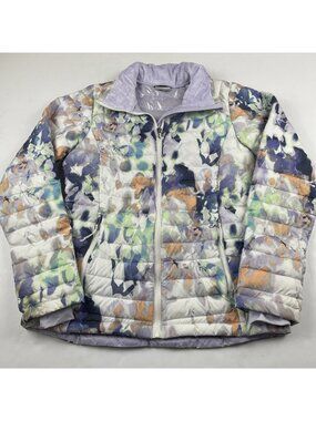 Columbia Omni Heat Puffer  Jacket Women’s S Faux Fur Collar Full Zip Colorful